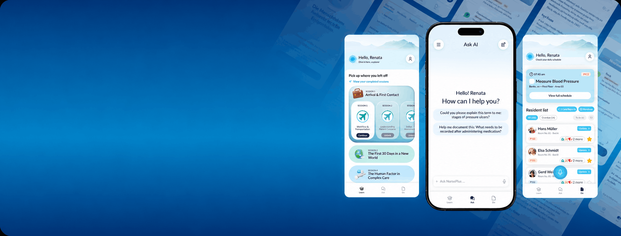 NursePlus app screens