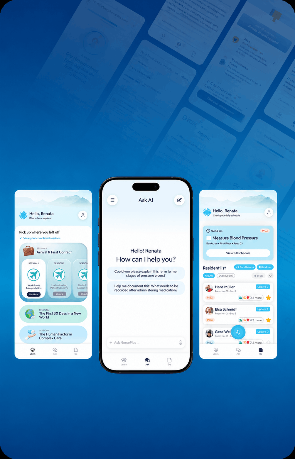 NursePlus app screens